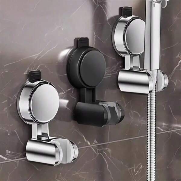 Soporte ajustable para cabezal de ducha con ventosa - Accesorio de baño desmontable sin taladro para una instalación fácil