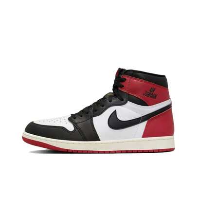 Nike Jordan Air Jordan 1 High OG "Black Toe Reimagined" Round Toe Comfortable Shock Absorption Anti-Slip High-Top Retro Basketball Shoes, Men, Red