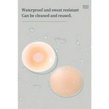 2/6 Pieces Of Reusable Silicone Nipple Covers, Seamless Invisible Self-Adhesive Anti-Convex Nipple Stickers, Women's Underwear And Accessories - 6PCS圓形的 - 查看 3