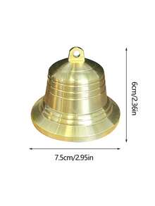 1个铜制风水铃铛，寓意好运、财富、平安、吉祥，可作装饰品、佛教用品、圣诞礼物、房间装饰。