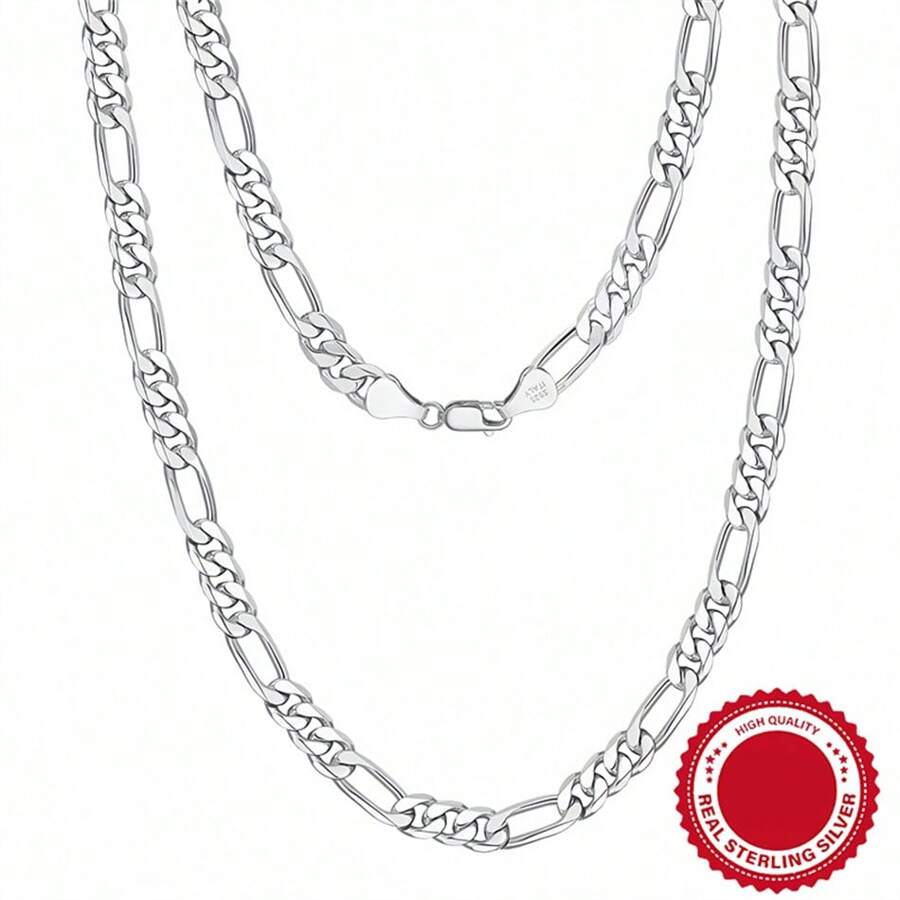 Naszyjnik ze srebra próby 925, 1 szt., hip-hop, 40-75 cm, personalizowany, uniwersalny, lekki i luksusowy, biżuteria modowa, srebrna biżuteria męska