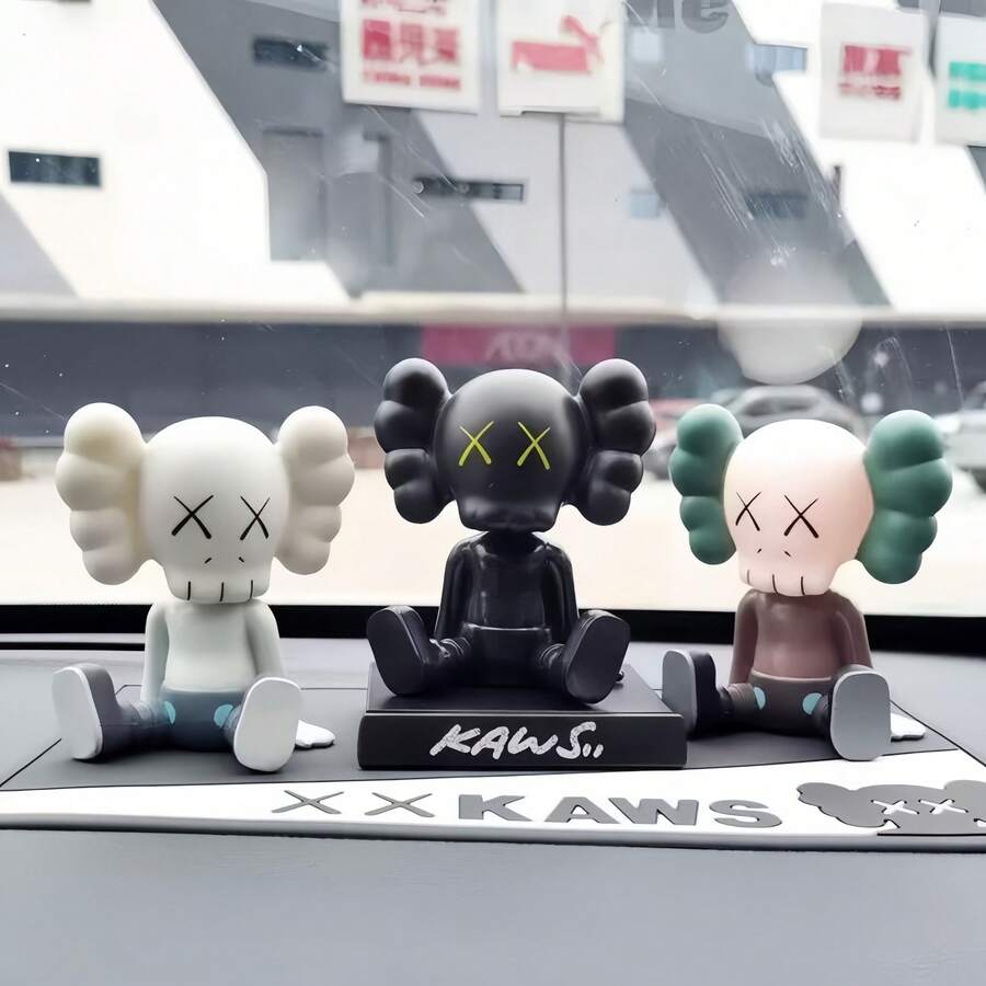 1pc KAWS Doll XX Eyes Car Ornaments Bobblehead Ornaments, Cute Cartoon Cos Bobblehead Doll Car Creative Cake Decorations Multiple Colors To Choose From Gifts For Friends - Multicolor - View 1