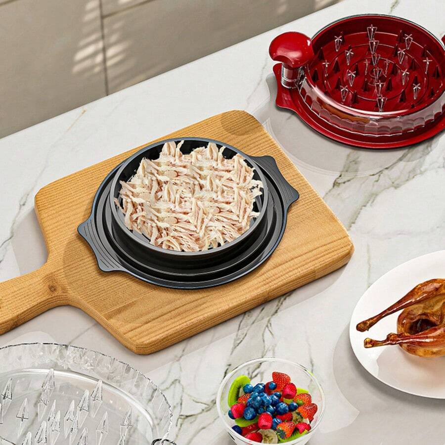 1pc Household Chicken Meat Shredder, Meat Grinder, Meat Separator, Transparent Cover, Rotary Design