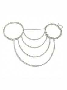 Fashionable And  Hanging Neck Chain Collarbone Necklace Sexy Geometric U-Shaped Tassel Single Shoulder Body Chain For Women - Geometry - 查看 7