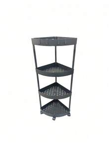 Estante Esquinero Triangular de 4 Niveles – Ahorra Espacio, Ideal para Baños, Cocinas y Sala, 80 cm de Alto x 18 cm de Lado, Plástico - Negro - Ver 8