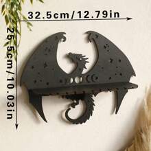 1 Stück Gotischer Stil Holz Drachen Wandregal für Kristalle, Heim Schlafzimmer Deko Ornament Aufbewahrung Wandregal