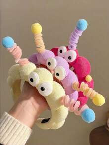 1pc Funny Cartoon Twist Headband, Autumn/Winter Headpiece, Hair Band, Energetic Girl Cute Big Eyes, Women's Cartoon Facial Mask Headband, Women Hair Accessories. Face Mask Headband, Women's Accessories, Hair Decorations, Perfect Gift For Female Friends, Matching Outfits. ,Hair Hoop Hairband For Women Head Accessories - Multicolor - View 3