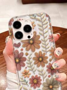 1 funda de teléfono de moda no incluye cordón ni soporte. 1 funda de teléfono suave, mate, a prueba de golpes, de TPU, con diseño floral colorido y personalizado en 2D, de cobertura total, compatible con 17 16 15 14 13 12 11 Pro, Series. - Multicolor - Ver 7