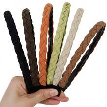 D6 Packs Braided Headbands For Women Girls 1cm Thin Flexible Headband With Teeth Comb Non Slip Fashion Head Band Hairbands Hair Accories5001 - 彩色 - 查看 3
