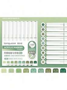 Languo 9支装丙烯颜料马克笔套装,720色可混色软头,适用于绘画、DIY手工、学校美术用品、绘画课程、返校季 - 彩色 - 查看 28