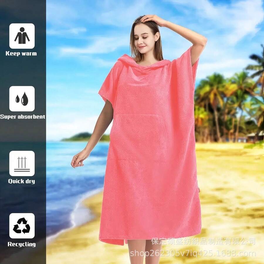 1PC prezentuje zarówno modę, jak i praktyczność. Ręcznik kąpielowy z kapturem z ultracienkiego włókna szybko schnie i jest oddychający. Nadaje się do nurkowania, pływania i surfowania na plaży, zarówno dla mężczyzn, jak i kobiet. Szlafrok.