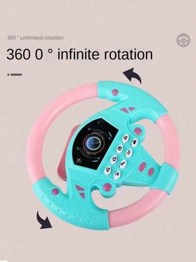 1 st simulerad rattleksak, pedagogisk låtsasratt med musik, ljudeffekter, dubbelriktad rotation, sugkopp för pojkar och flickor från 3 år, födelsedagspresent (batterier ingår ej)