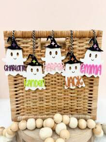 Custom Name Acrylic Witch Ghost Halloween Tag, Personalized Boo Basket Tag, Halloween Bucket, Personalized Basket Tag, Halloween Basket, Halloween Gifts For .,Home & Living,Christmas Home Atmosphere, Autumn Home Refresh, Xmas Decoration,Home Harmony