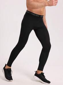 Pantalones deportivos para hombres, calcetines de entrenamiento de baloncesto, gimnasio de secado rápido - negro - Ver 3