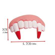 1pc Halloween Fake Teeth Toy, Rabbit Teeth Bunny Teeth, Funny Gag Plastic Soft Tooth Denture - Multicolor - View 5