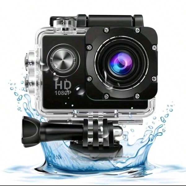 1080P HD Sports Camera - 140° Wide Angle, 5.08cm LCD Screen, Auto Exposure, Fisheye Lens, Battery/USB Powered, MP4 Format, Ideal For Outdoor Sports, Diving, Travel, Cycling