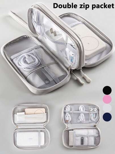 1pc Travel In Style With Our Waterproof Electronic Storage Bag - Perfect Storage For USB Sticks, Hard Drives, Headphones And More! Digital Accessory Storage Bag, Electronic Storage Travel Universal Cable Bag, Travel Organiser , Small Suitcase Accessories , Home Cruise Essentials Travel Bag, Mini Portable Travel Organiser , Portable Holiday Organiser.