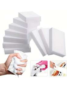 10/20/30 件套魔术刷和海绵套装 - 纳米洗碗、厨房擦拭、擦鞋、清洁和去污魔法，学生返校必备 - 白色 - 查看 1