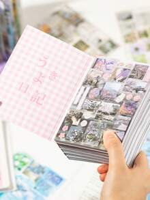 30pcs Cutting Sticker Book, Memory Crease, Retro Style Creative Student Scrapbooking DIY Decorative Stickers, Suitable For Student Diary Sticker Decoration - Multicolor - View 11