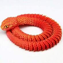 Nuevo 2025 Estatua de serpiente rizada - Juguete de serpiente posable y suave impreso en 3D con huevo de serpiente, diseño de criatura mítica, juguete de decoración del hogar para alivio del estrés, adecuado para Navidad, para mayores de 14 años (color de ojos aleatorio), juguete antiestrés, juguete, juguete sensorial, juguete para adolescentes, que brilla en la oscuridad, juguete para apretar, juguete, regalo de cumpleaños/Pascua - Multicolor - Ver 6