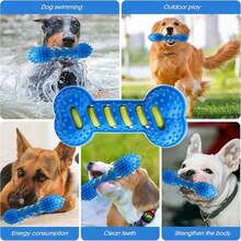 1pc Dog Chew Toy With Sound, Interactive Training Toy Bone, Durable Rubber Toy For Pet Boredom Relief - Cute Cartoon Dog Chew Toy, Essential Pet Accessory! Cartoon Style, Colorful, Bone Shaped, Durable Details, Sound Function, Suitable For Daily Play/Training/Holiday Celebration - Multicolor - View 10