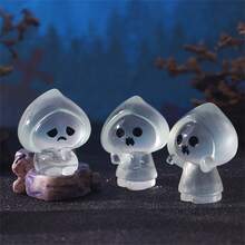 6 Stücke Halloween Puppe & Geist leuchtende Mikrolandschaft Tischdekoration, Auto Innenraum Accessoires