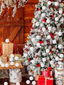 18 Stücke 4/6/8cm weiße Schaumstoff Weihnachtskugeln, DIY Basteln, Feiertage/Neujahr/Hochzeitsparty Dekoration, Weihnachtsbaum Dekorationen Heim Dekoration Weihnachtsdekorationen Raumdekoration Winterweihnachtsdekorationen Heim Weihnachtsgeschenke Weihnachtsdekoration - Verschiedenfarbig - Übersicht 5