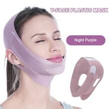 1pc/Pair Double Face Lifting Strap, Beauty Double Chin Face Contour Lifting Tool, Elastic & Breathable - Purple - View 7