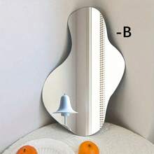 1 miếng dán tường trang trí gương hình bất đối xứng, tự dính, miếng dán gương chất liệu acrylic dày, miếng dán tường 3D, thích hợp cho trang trí tường phòng ngủ/bếp/phòng tắm/phòng khách/văn phòng/nền TV, chống thấm nước và chống ăn mòn, gương treo tường có thể tháo rời trang trí phòng gương treo tường gương cho phòng trang trí nhà trang trí phòng tắm trang trí phòng khách - Bạc - Xem 11