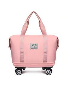 带轮旅行包，可扩展 2 层，大容量和多个口袋，适合学生毕业季、度假、多功能行李包，适合学校、学校配件、学校用品、旅行必需品、假日行李袋、行李箱、旅行包，适合女士 - 彩色 - 查看 9