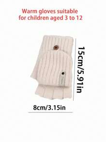 1 双露指可转换针织手套，适合 3-16 岁儿童，男女通用设计，秋冬季保暖，不影响书写灵活性。 - 彩色 - 查看 3