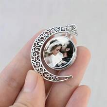 1pc Customized Photo Keychain With Luminous Glass Dome Crescent Pendant Keyring Personalized Image Keychain Creative Commemorative Jewelry Gift Bag Charm Backpack Decor Keychain For Bag Car Accessories For Women - Multicolor - View 3