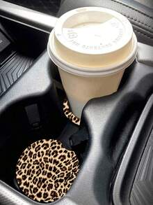 4pcs Car Cup Coaster,Leopard Pattern,Universal Non-Slip Cup Holders Embedded In Ornaments Coaster, Car Interior Accessories(Including Several Colors) - Multicolor - View 8