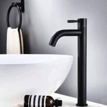 黑色金色不锈钢快开式增高单槽冷水龙头厨房水槽水龙头浴室台盆水龙头浴室水龙头浴室配件浴室工具 - 彩色 - 查看 7