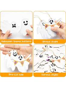 20pcs/30pcs/40pcs Halloween Decor Ghost Shape Home Decorative Accessories,Halloween Decorations,Cute Ghost Ornament,Spooky Home Decor,Haunted House Aesthetic, Halloween Decor Ghost Decor,Office Desk, Bookshelf, Home, Adds Halloween Atmosphere,Halloween Decor Fall Decor