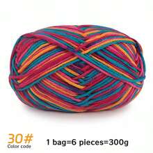6 件/包多色渐变染色彩虹腈纶纱线、条纹针织材料纱线、钩针纱线、温暖柔软的纱线，适用于编织毛衣、围巾、袜子、手套、帽子、披肩和其他配饰 - 6團裝 - 查看 32