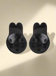 2pcs Reusable Rabbit Ear Silicone Nipple Covers, Breast Lift Tape, Invisible Bra, Self-Adhesive, Suitable For Sports, Lift