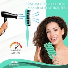 DCurl Defining Brush For Curly Hair Ultimate Vented Hair Brush With Boar Bristles Unisex Styling And Detangling Shaping And Defining Curls Brush Reduce Pulling Ideal For All Hair Types Teal 5001 - Teal - 查看 7