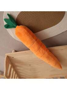 1Pc Large Stuffed Carrot Toy For Dogs/Cats, Pet Chewing And Comforting Toy With Squeaks - Orange - View 8