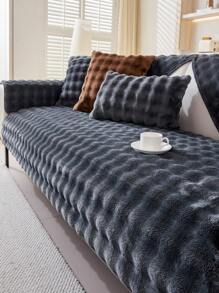 1 件厚毛绒沙发垫套，现代简约防滑保暖沙发座垫，防尘可洗沙发套，柔软防褪色，宠物友好，适合 L 型沙发和 1/2/3/4 座沙发，适用于卧室、办公室、客厅 - 深灰色 - 查看 5