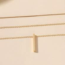 1 Set Of Fashion Necklaces, Multi-Layer Holiday Style Geometric Pendant Chain Necklaces, 18K Gold-Plated Jewelry, Party Wear, Gift For Friends. Gold (Mellow, Warm, Rich), K Gold (Fashionable, Diverse), Rose Gold (Gentle, Romantic), Pendant Chain (Single Main Stone, Simple), Set Chain (One-Piece Molding, Exquisite), Primary And Secondary Clear (Simple Plain Chain Against Complex Neckline, Not Stealing The Show), Stacking (Multi-Layer Thin Chain Length Staggered, Not Messy), Complex And Simple Complement Each Other - 金色 - 查看 4