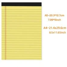 A5/A4 Horizontal Line Tearable Memo Planner, Yellow Warm Color Protects Eyes, Portable Notepad, Suitable For Students Back To School Season