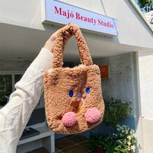 Women Shoulder Bags - 腮紅小熊 咖啡色 - 查看 1