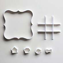 6 Pieces Of TicTacToe Dog Cookie Cutter, Gummy Cutter, And Clay Cutter With Checkerboard Texture, Dog, Paw, Doghouse, Bone, 4 Chess Piece Models To Choose From. - White - View 5
