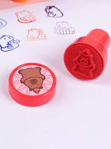 12/24pcs-Capybara Pattern Stamps - Mini Self Printed Seal, Easy-Grip, Assorted Colors, Perfect For Arts And Diy Crafts & Birthday,Back To School Party Baby Shower Party Favors,Back To School, School Thingsfor Girls/Boys, Backpack,School Supplies - Multicolor - View 8