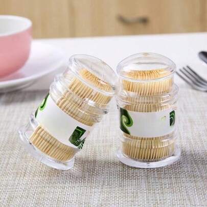 1PCS,Toothpick Bottle, Double-Headed Bamboo Toothpick, Home Hotel Toothpick