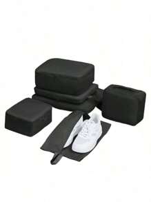 6 件套旅行收纳袋 - 轻质网眼拉链收纳袋，适用于行李箱、衣服、鞋子和化妆品 - 露营配件、行李袋、洗漱包、化妆品收纳袋、手提包、节日和返校必备品、女士旅行袋和洗漱包