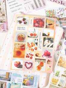 30pcs Cutting Sticker Book, Memory Crease, Retro Style Creative Student Scrapbooking DIY Decorative Stickers, Suitable For Student Diary Sticker Decoration - Multicolor - View 8