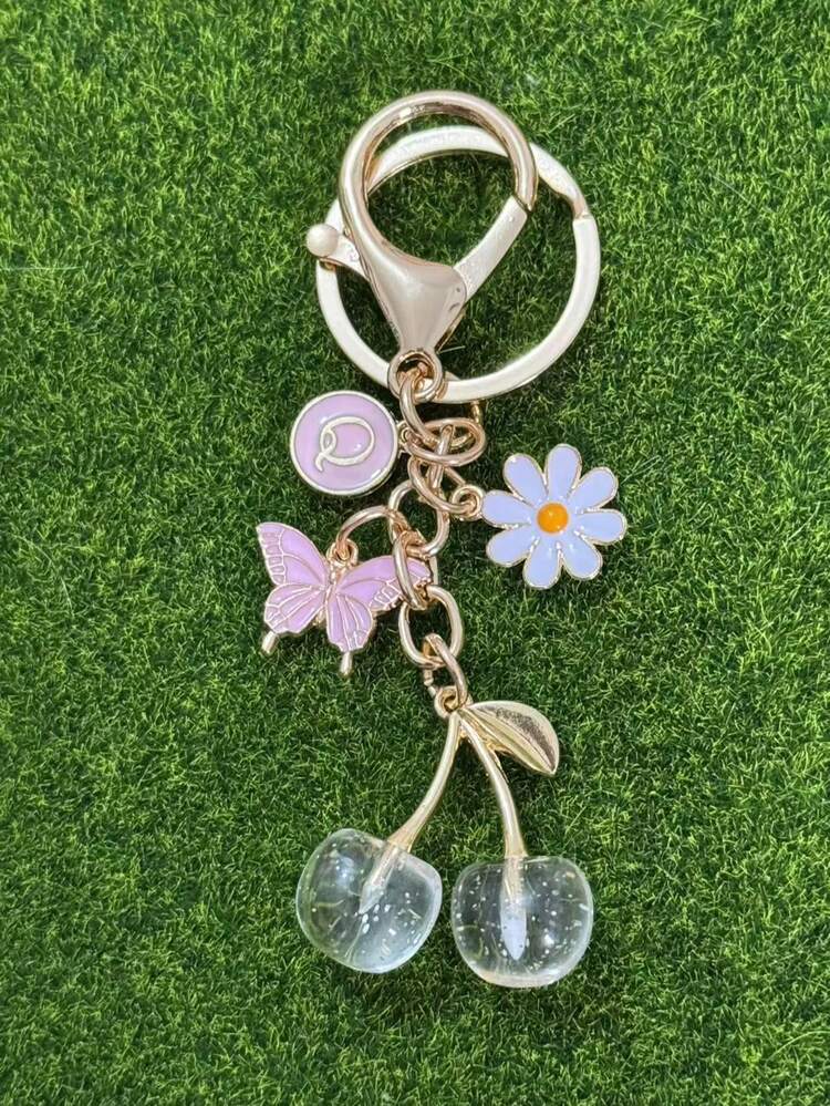 11件套男女通用锌合金樱花蝴蝶花朵钥匙扣，可爱动物吊坠，送给学生和朋友的绝佳礼物，精美挂饰，汽车配件，包包挂钩，校园动物，可爱哥特风，Y2K风格 - 多色2 - 查看 24