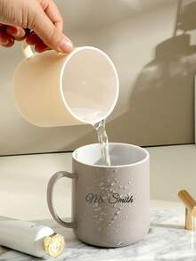 1pc Personalized Muted Color Minimalist Luxury Toothbrush Holder With Handle, Customized Couple/Student Dormitory Rinse Cup, Suitable For Home Daily Cleaning Supplies, Cold/Hot Water Cup, Back To School Dormitory Bathroom Supplies, Customized Toothbrush Rinse Cup - Multicolor - View 3